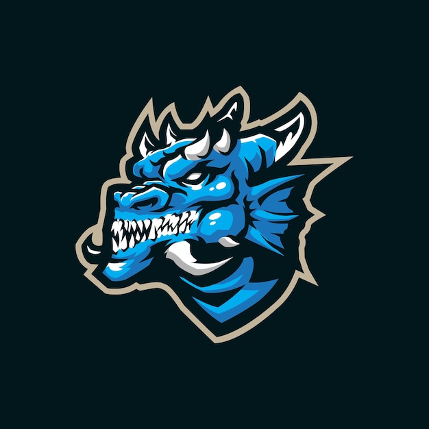 Dragon mascot logo design vector with modern illustration concept style for badge, emblem and t shirt printing. Angry dragon illustration for sport and esport team.