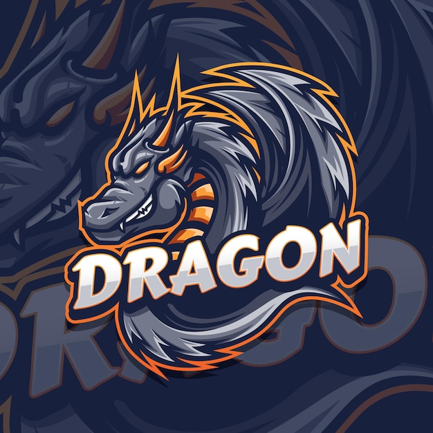 Drago mascotte logo design esport