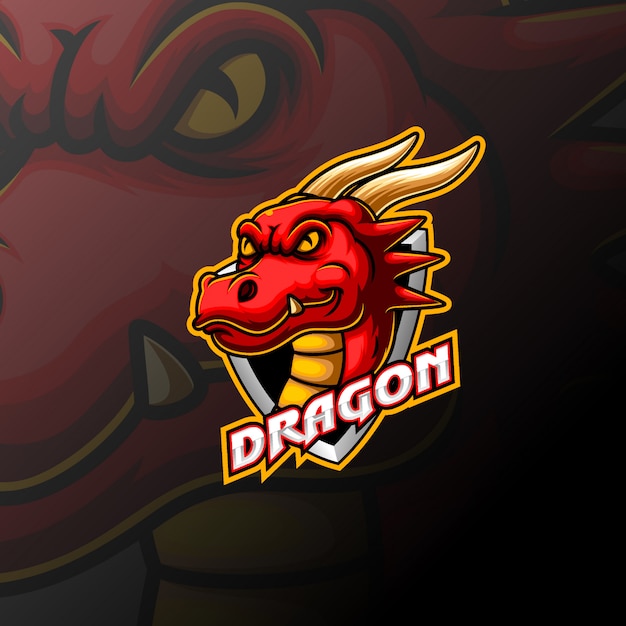 Vector dragon mascot logo ontwerp