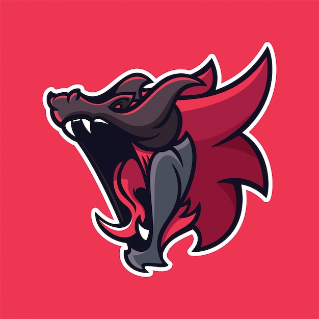 Modello logo mascotte drago