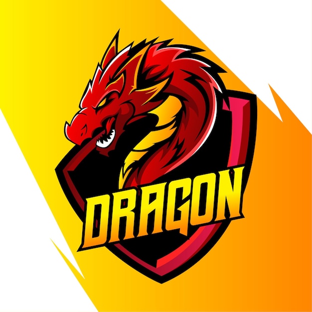 Vector dragon mascot logo vector illustration