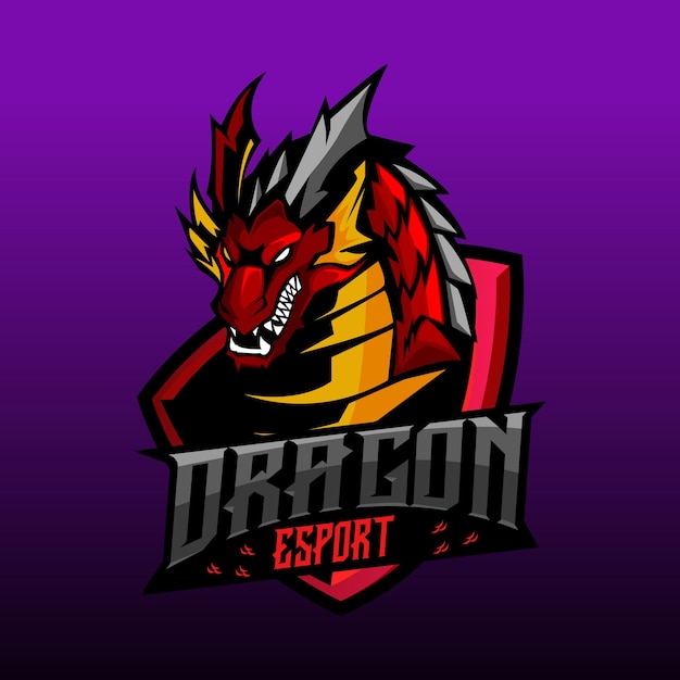 Vector dragon mascot logo vector illustration