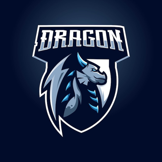 Logo della mascotte del drago con illustrazione moderna