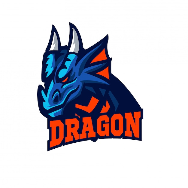 Dragon mascotte esports-stijl