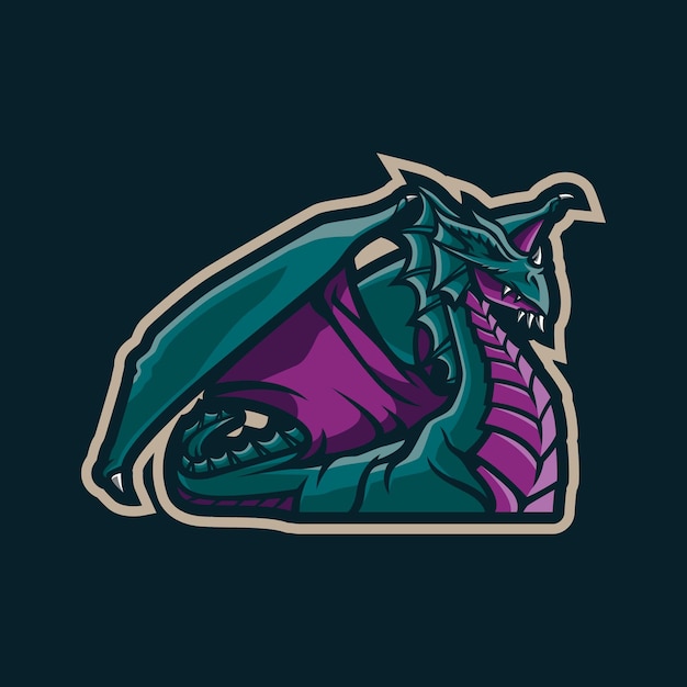 Dragon mascotte logo ontwerp