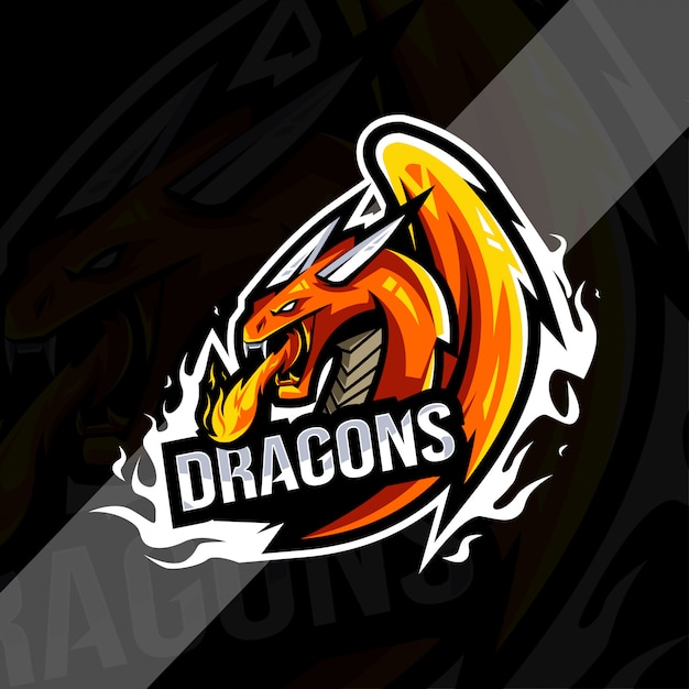 Dragon mascotte logo sjabloon