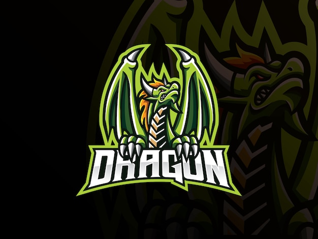 Dragon mascotte sport logo ontwerp