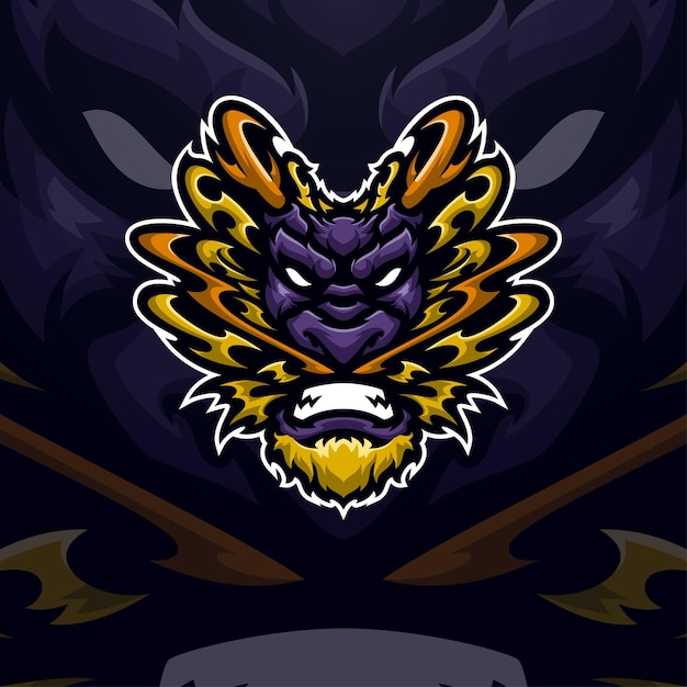 Dragon masscot logo esport illustration premium vector