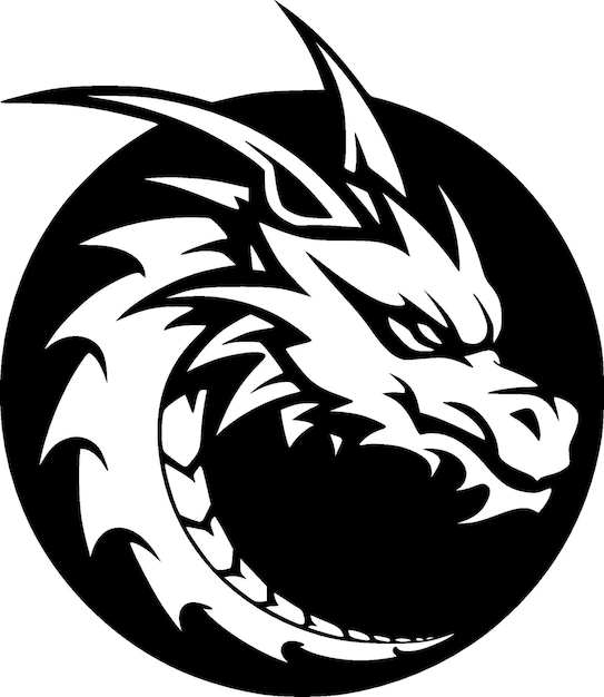 Dragon Minimalist and Flat Logo Vector illustration