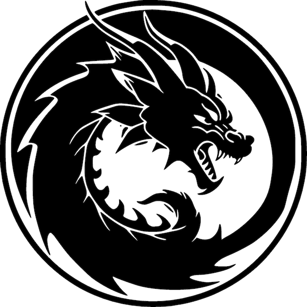 Dragon Minimalist and Flat Logo Vector illustration