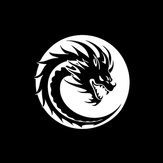 Vector dragon minimalist and simple silhouette vector illustration