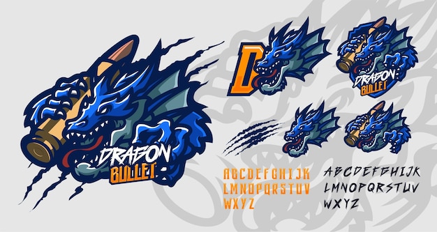 Dragon premium mascotte logo sjabloon