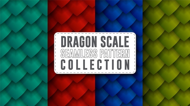 Dragon scale seamless pattern collection