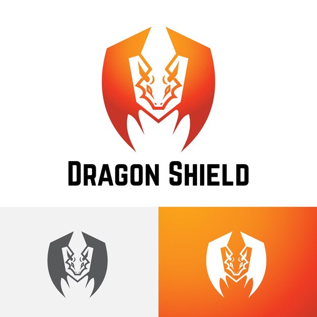 Dragon Shield Strong Guard E스포츠 게임 로고 디자인