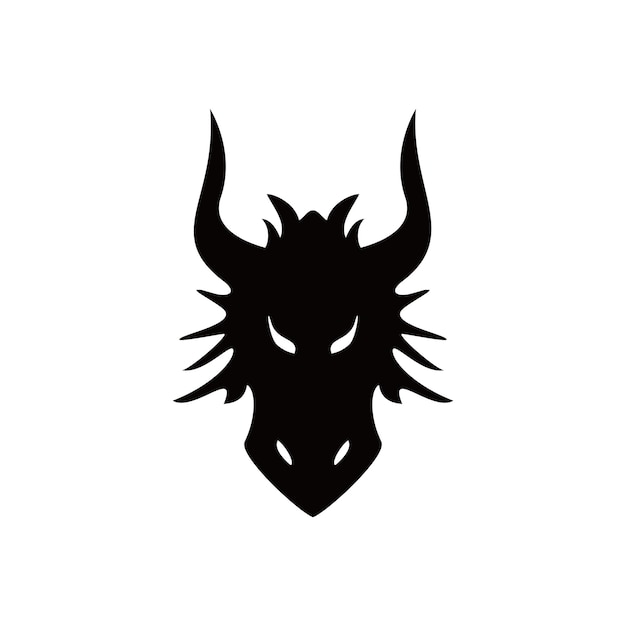 dragon silhouette design. mythology creature sign and symbol.