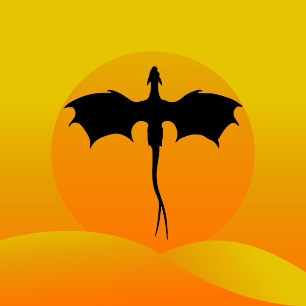 dragon silhouette design vector