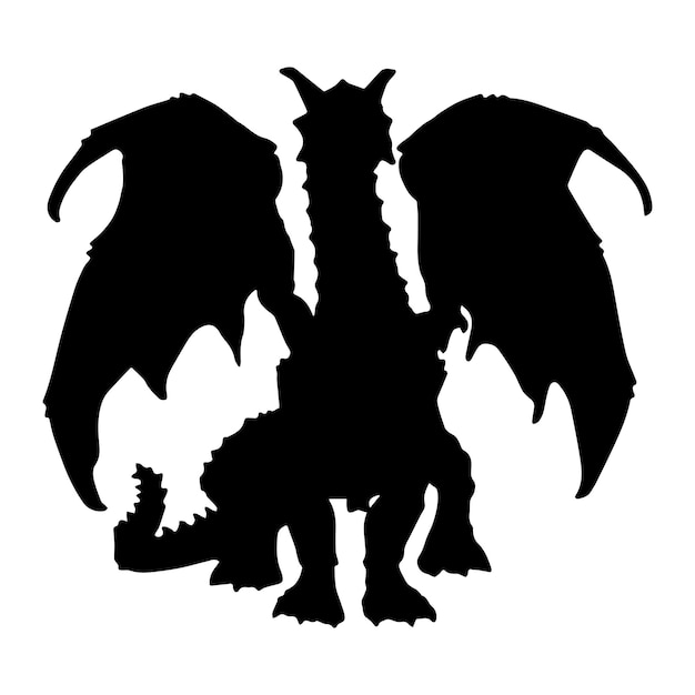 Premium Vector | Dragon silhouette isolated black on white background