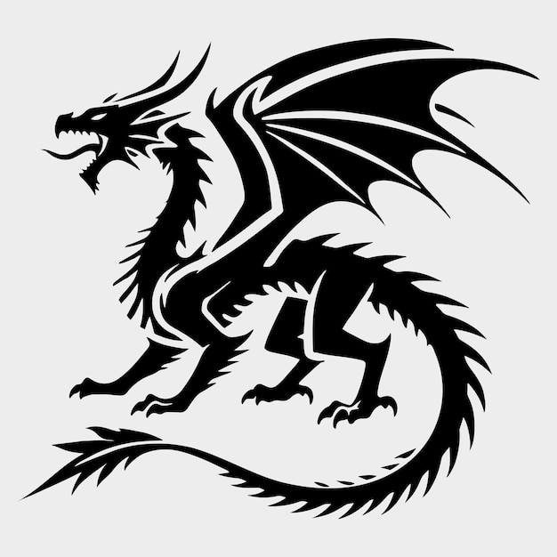 dragon silhouette vector arts