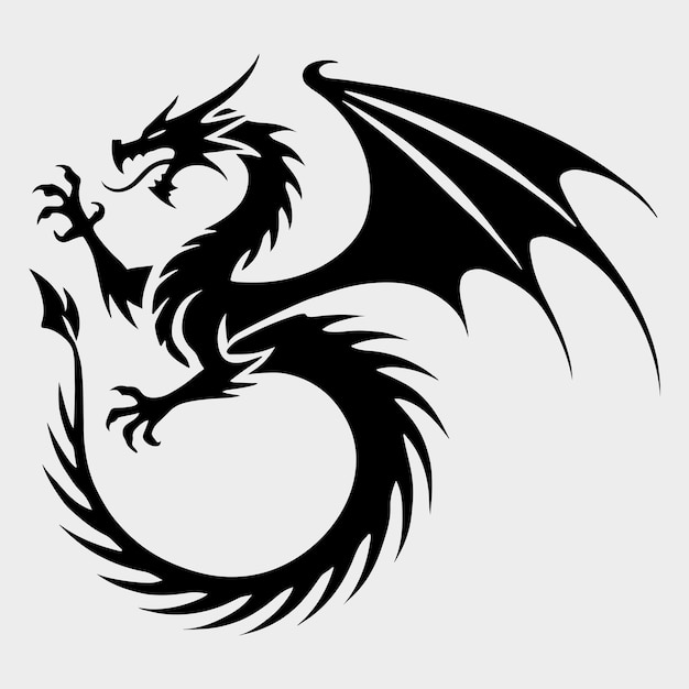 dragon silhouette vector arts