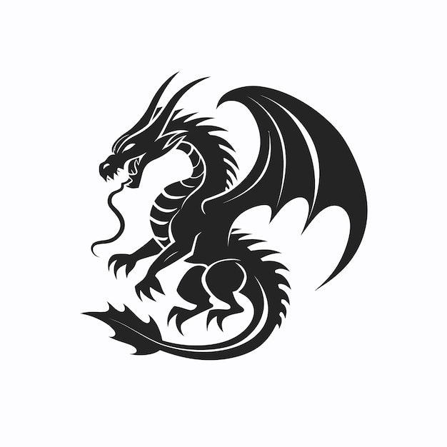 Vector dragon silhouette vector