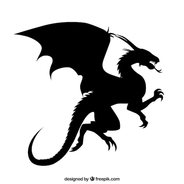 Vettore drago silhouette