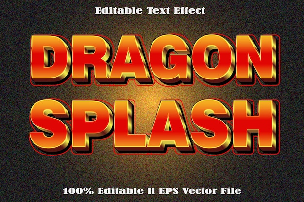 Vettore effetto di testo modificabile dragon splash.