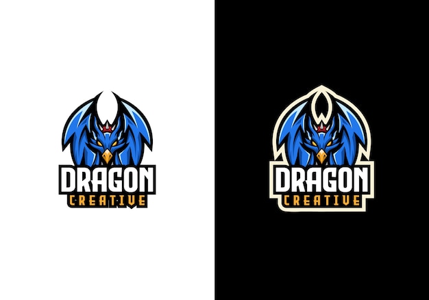 Dragon sport mascotte logo creatieve sjabloon