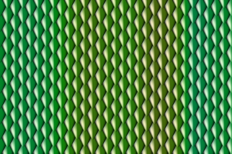 Vector dragon squama geometric iridescent green gradient seamless background