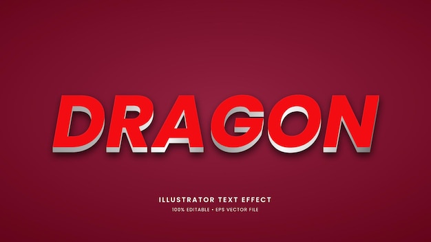 Dragon style 3d modern text effect with editable font