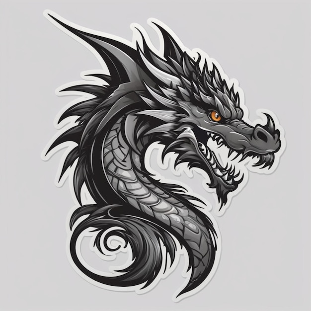 Dragon tattoo cartoon vector background