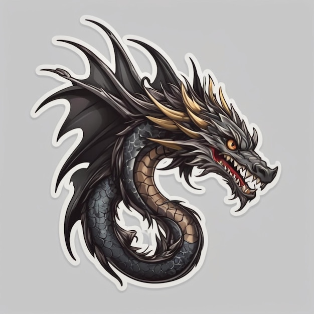 Dragon tattoo cartoon vector background