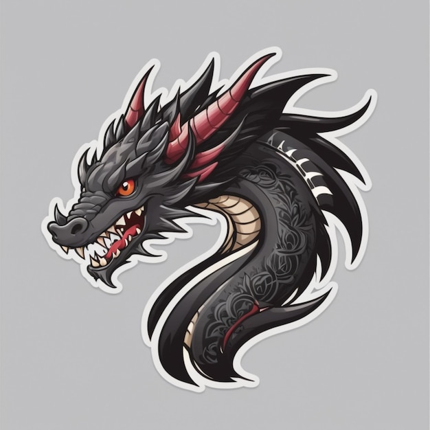 Dragon tattoo cartoon vector background