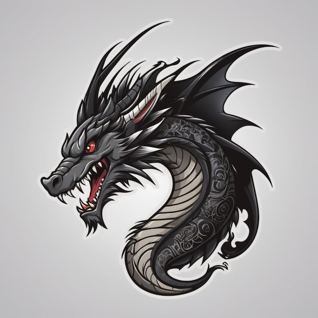 Dragon tattoo cartoon vector background