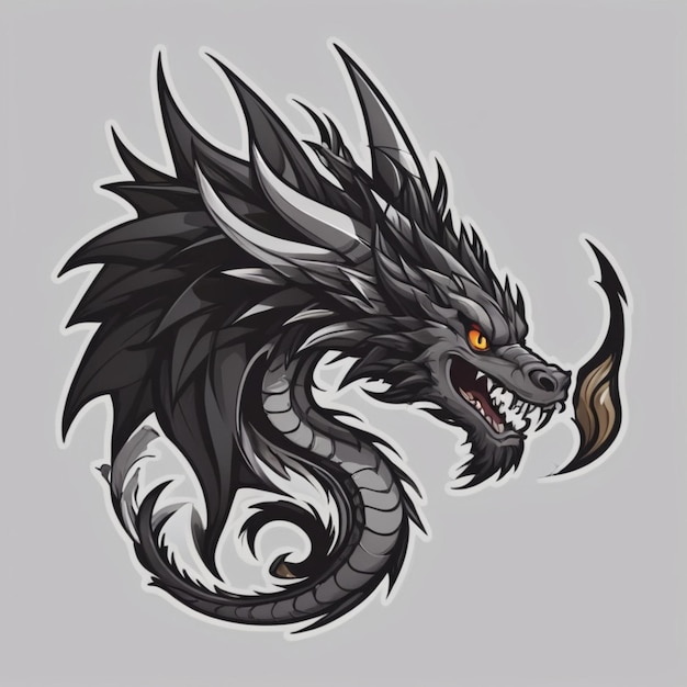 Dragon tattoo cartoon vector background