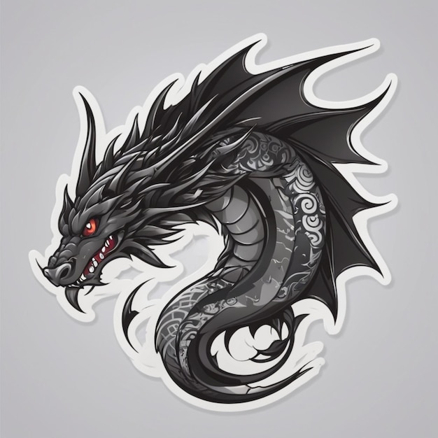 Vector dragon tattoo cartoon vector background