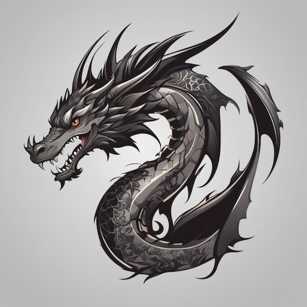 Vector dragon tattoo cartoon vector background