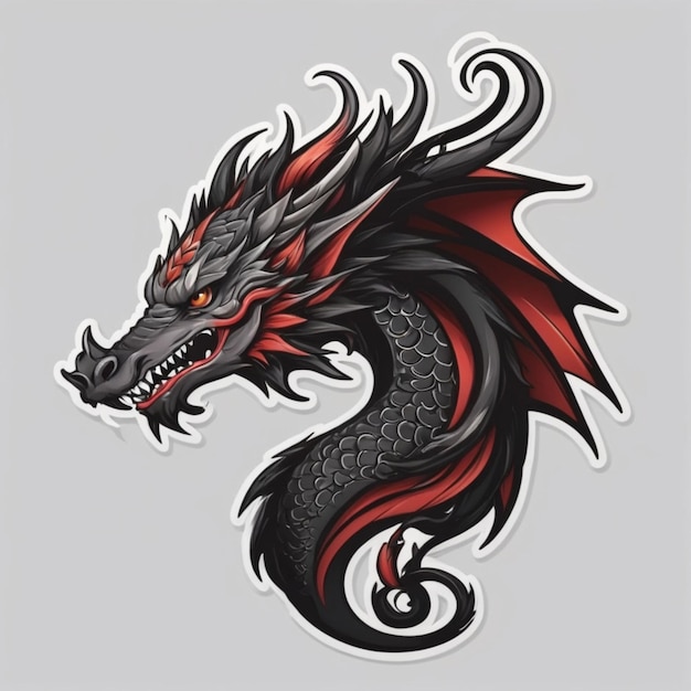 Dragon tattoo cartoon vector background