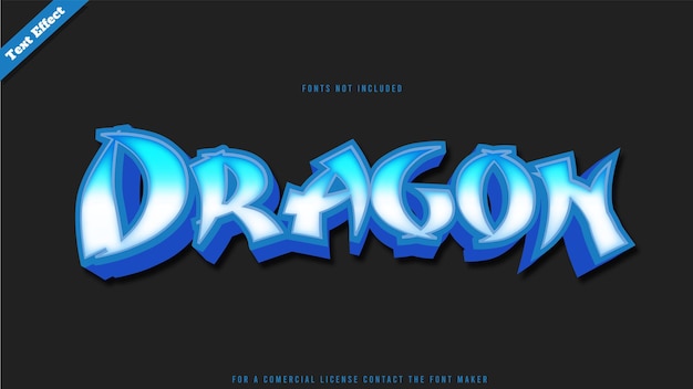 Dragon text effect design vector. editable 3d text