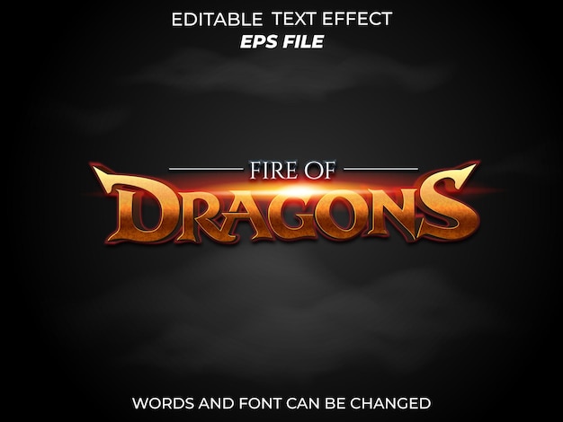 dragon text effect font bewerkbare typografie 3d tekst voor middeleeuwse fantasy en rpg games