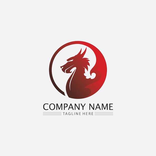 Dragon vector icon animal fantasy illustration design logo template