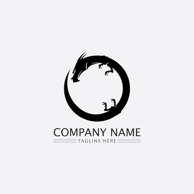 Dragon vector icon animal fantasy illustration design logo template