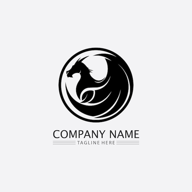 Dragon vector icon animal fantasy illustration design logo template