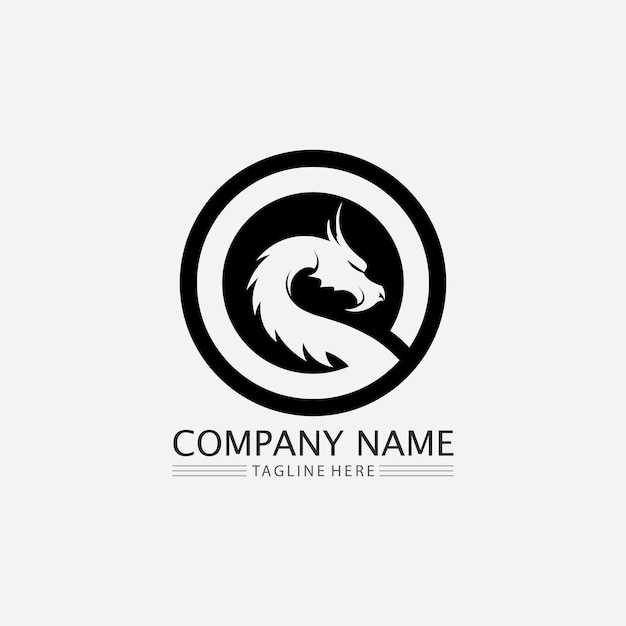 Dragon vector icon animal fantasy illustration design logo template