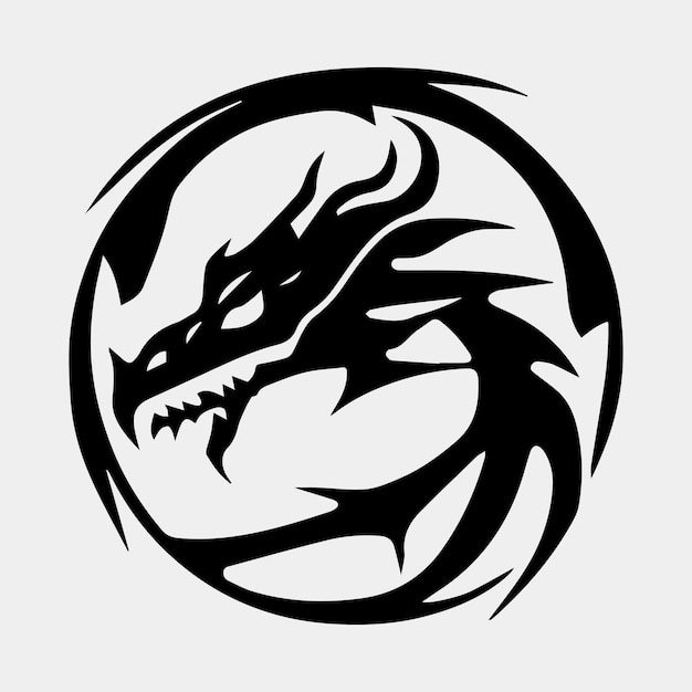 Dragon vector icon illustration design logo template