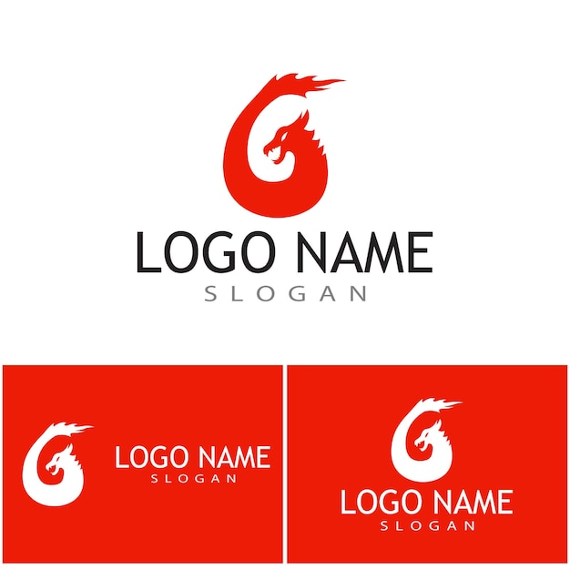 Dragon vector icon illustration design logo template