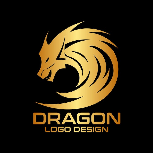 Progettazione del logo vettoriale del drago