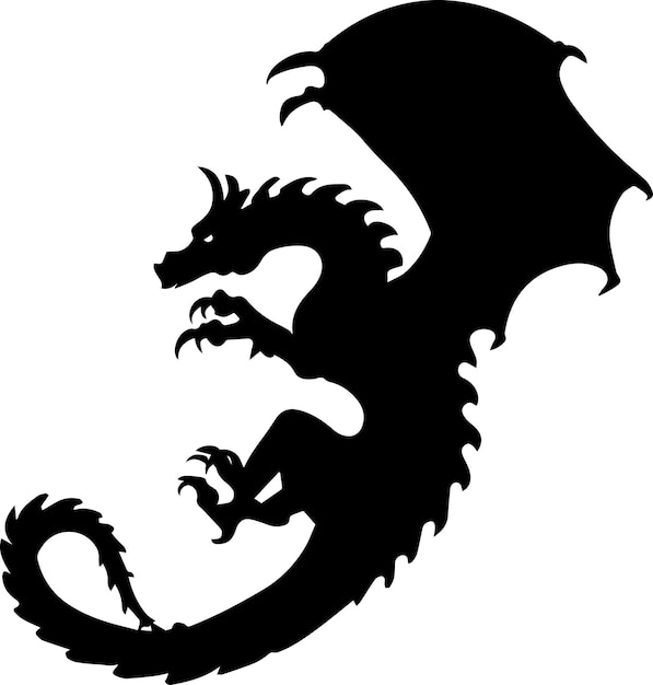 Vector dragon vector silhouette 3