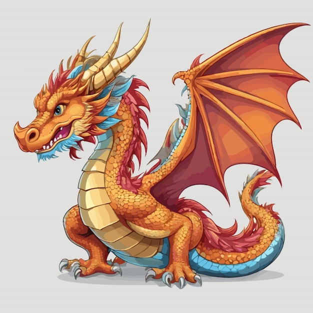 Premium Vector | Dragon vector on a white background