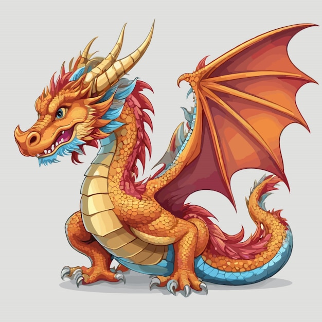 Dragon vector on a white background