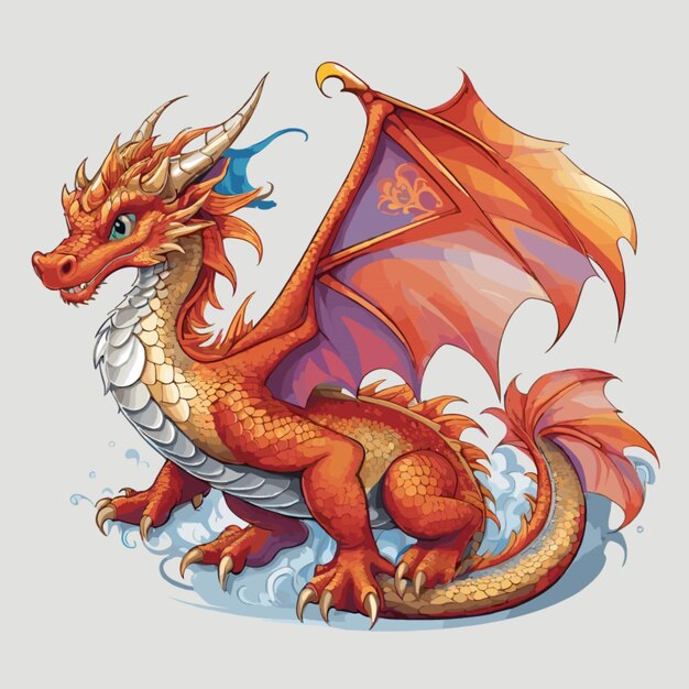 Dragon vector on a white background